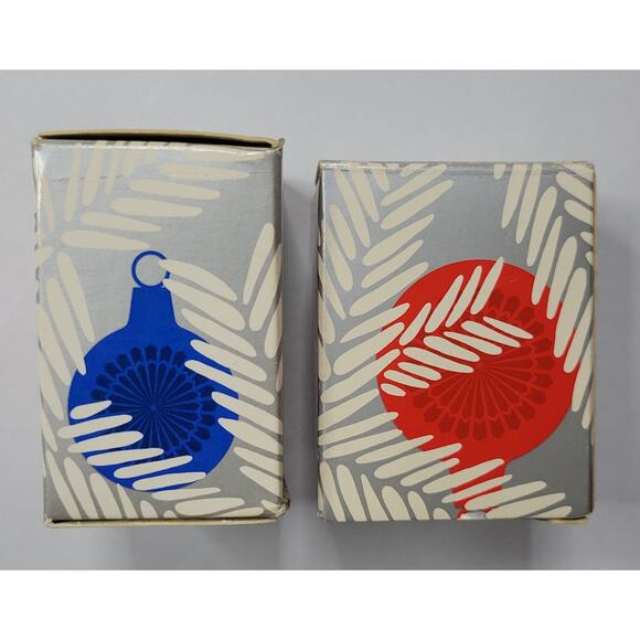 VTG Lot of 2 AVON Festive Facets Cologne Red Blue 1 fl oz Ornaments New in Box - Picture 4 of 7